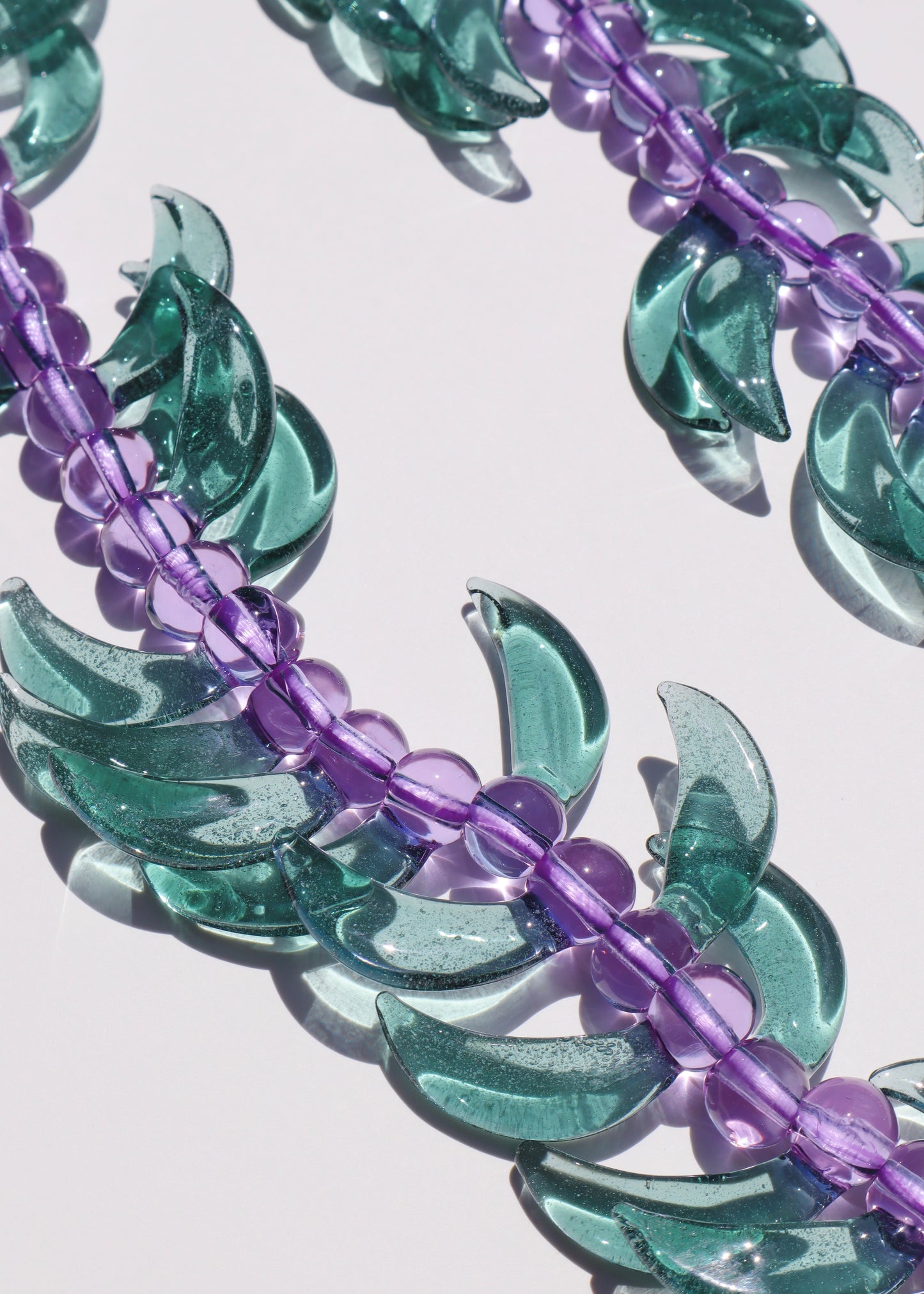 LIMITED EDITION COLOR ~ Blue Jade Lei in Full Glass