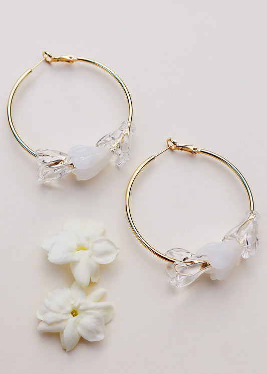 Triple Pikake Hoop Earrings